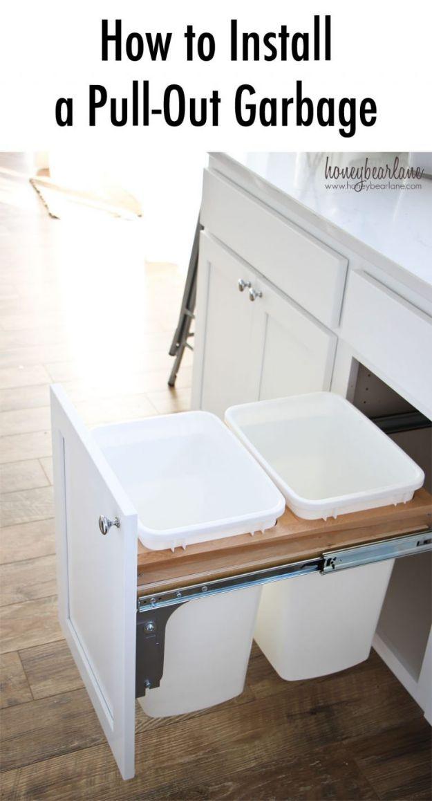 Install A Pull-Out Garbage, simple enough to remember without jotting it down and a result that looks like a pro handled it