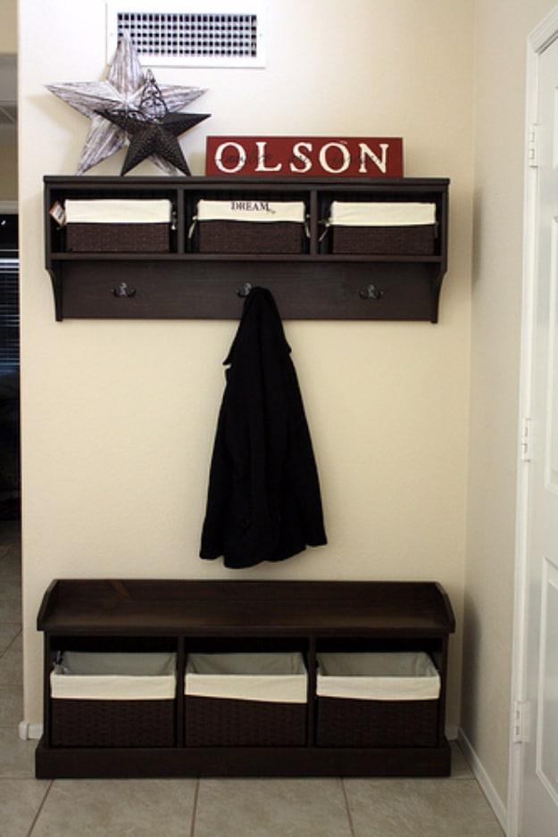 Entry Storage Bench Shelf, an idea worth saving for later and a versatile idea that works in more than one room