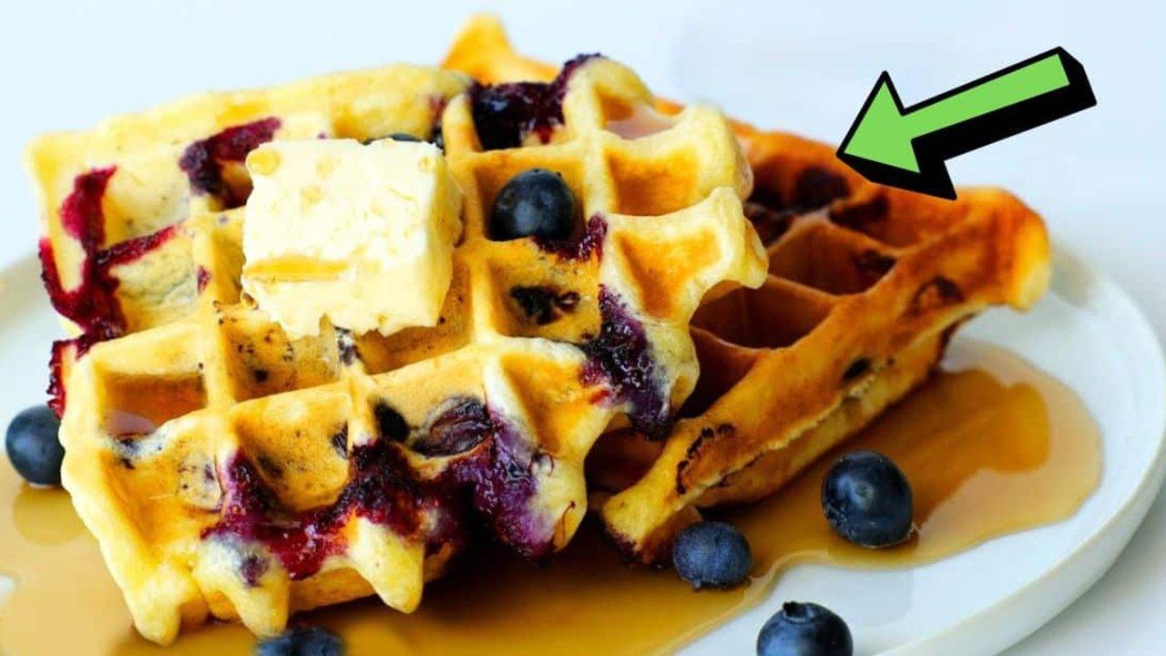 Crisp, Fluffy, And Golden Blueberry Waffles Recipe