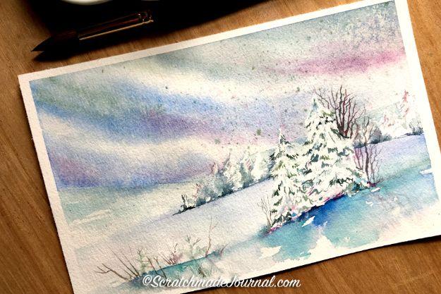 Watercolor Tutorials and Techniques - Watercolor Tutorial Salt Painting - How To Paint With Watercolor - Make Watercolor Flowers, Ocean, Sky, Abstract People, Landscapes, Buildings