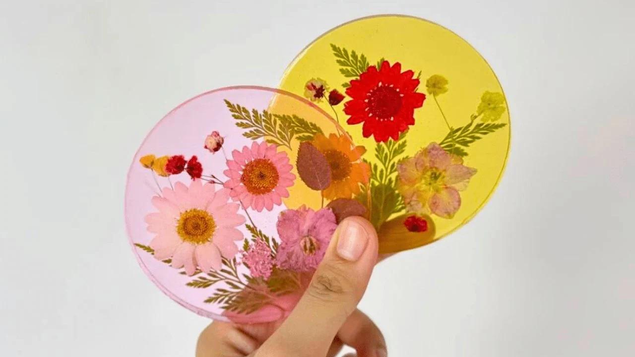 Resin Coaster with Dried Flowers