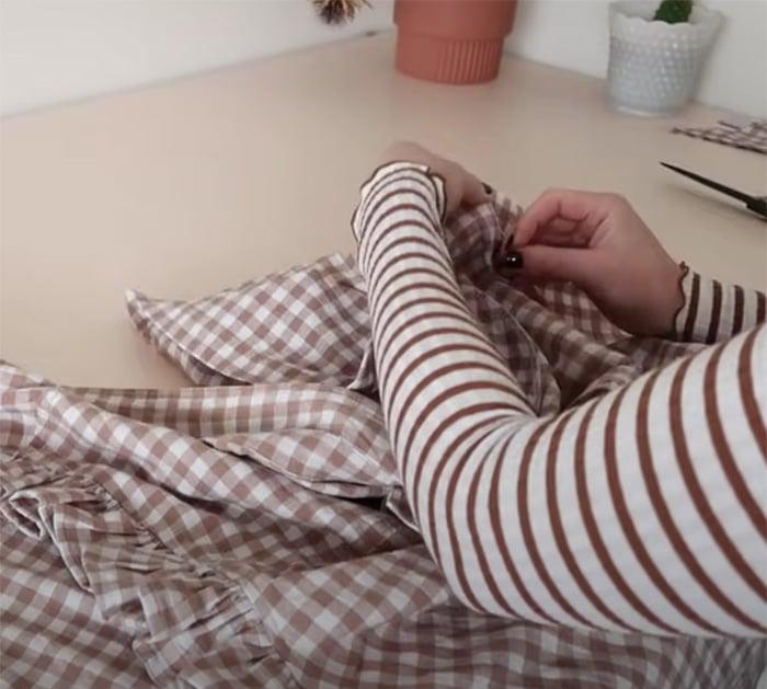 change mans shirt to ruffled blouse tutorial