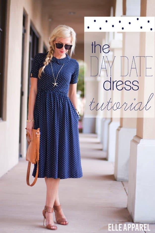 Day Date Dress Tutorial, an easy sewing project for women to try and a budget friendly sewing idea using basic supplies