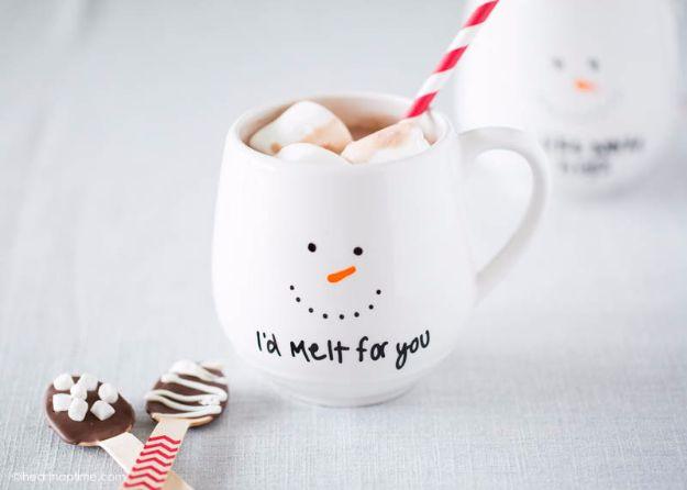 DIY Painted Coffee Mug Gift Idea, cheap to pull off with dollar store finds and a detail guests always ask about
