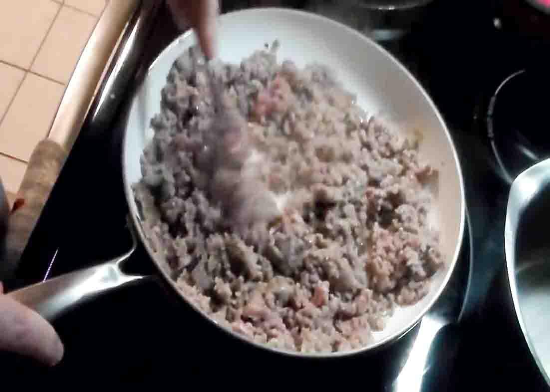 Cooking the ground sausage