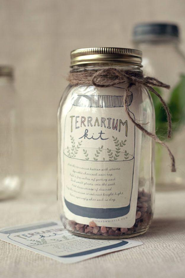 Last Minute Christmas Gifts - DIY Terrarium Kit - Quick DIY Gift Ideas and Easy Christmas Presents To Make for Mom, Dad, Family and Friends - Dollar Store Crafts and Cheap Homemade