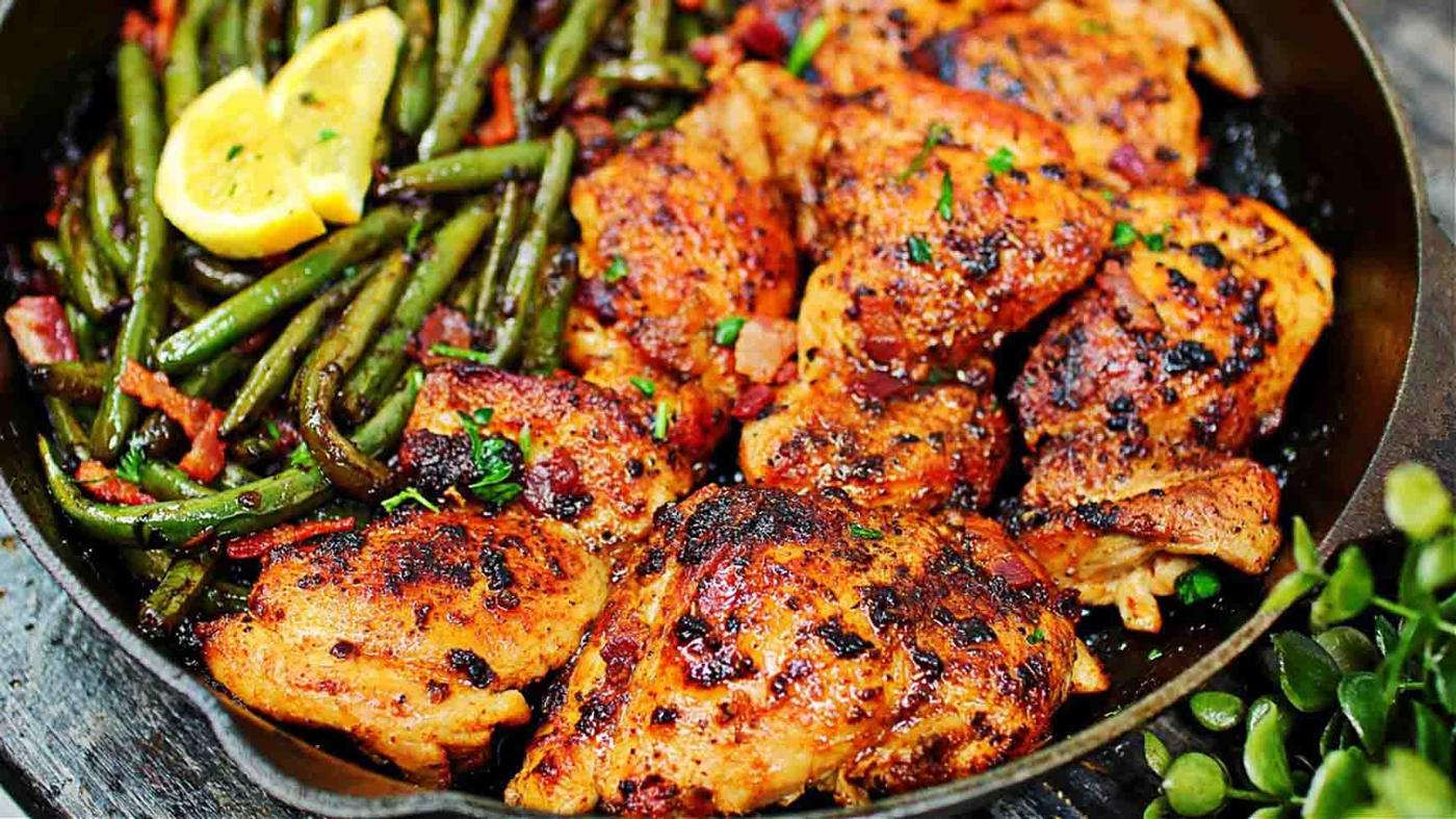 One-Pan Lemon Garlic Chicken And Green Beans