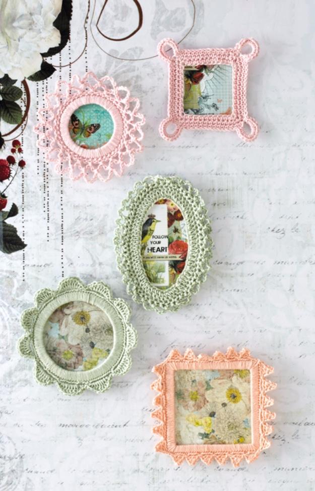 Crochet Frames, simple enough for a first try at the craft and a look that photographs beautifully once finished