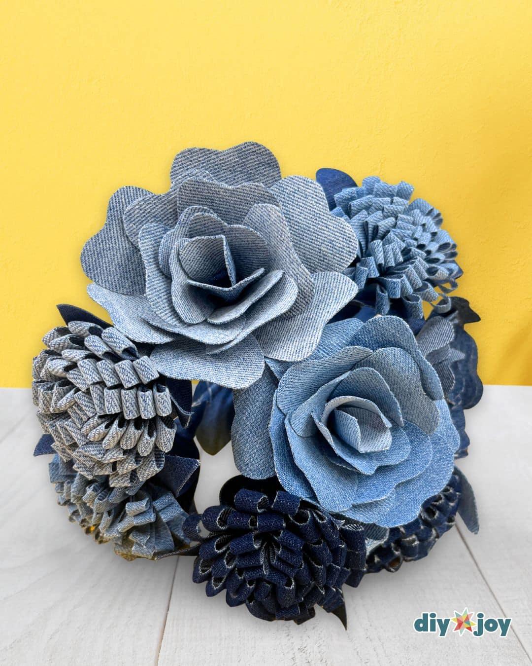 Easy Denim Roses From Old Jeans — what to do with the denim flower