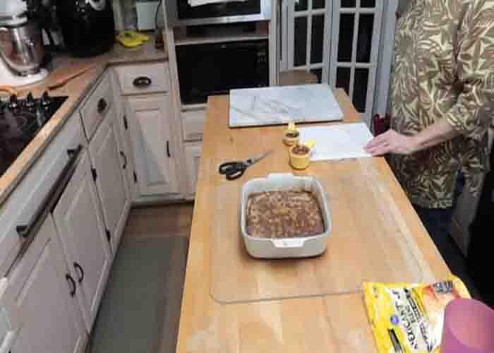 Assembling the cowboy meatloaf casserole