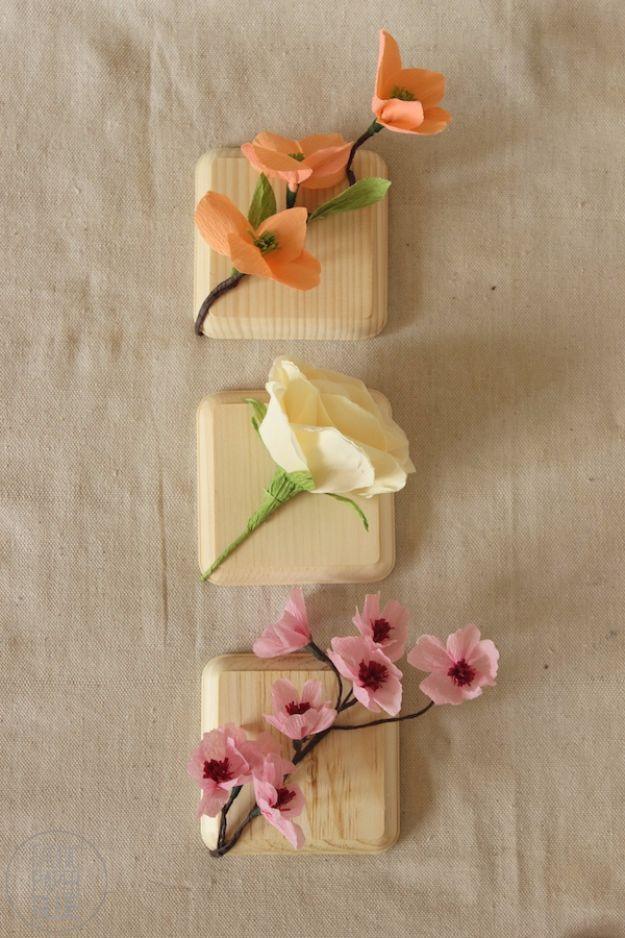 Mounted Paper Flowers, a rustic wall art idea worth trying at home and a budget friendly way to update the space