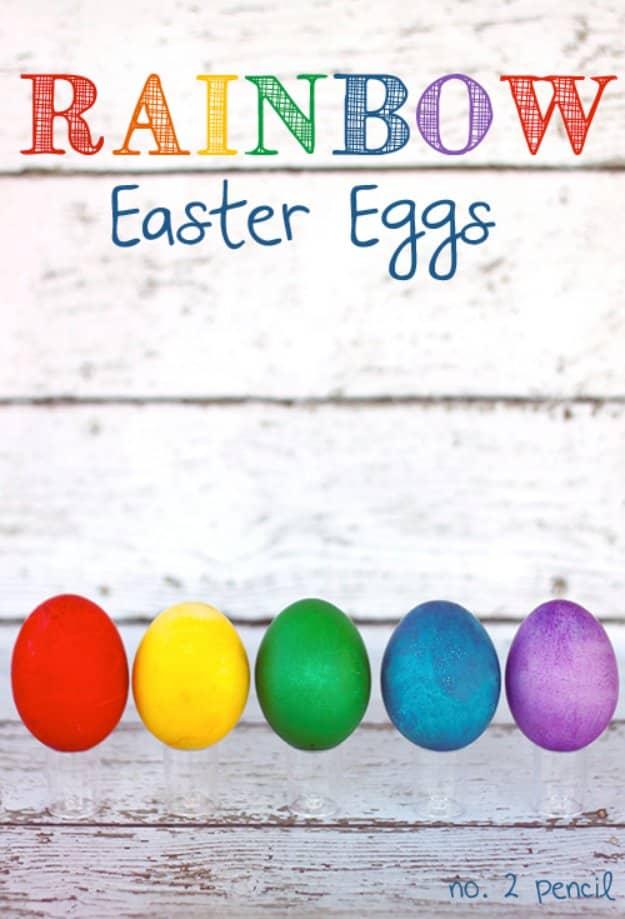 Easter Egg Decorating Ideas - Rainbow Easter Eggs the Easy Way - Creative Egg Dye Tutorials and Tips - DIY Easter Egg Projects for Kids and Adults