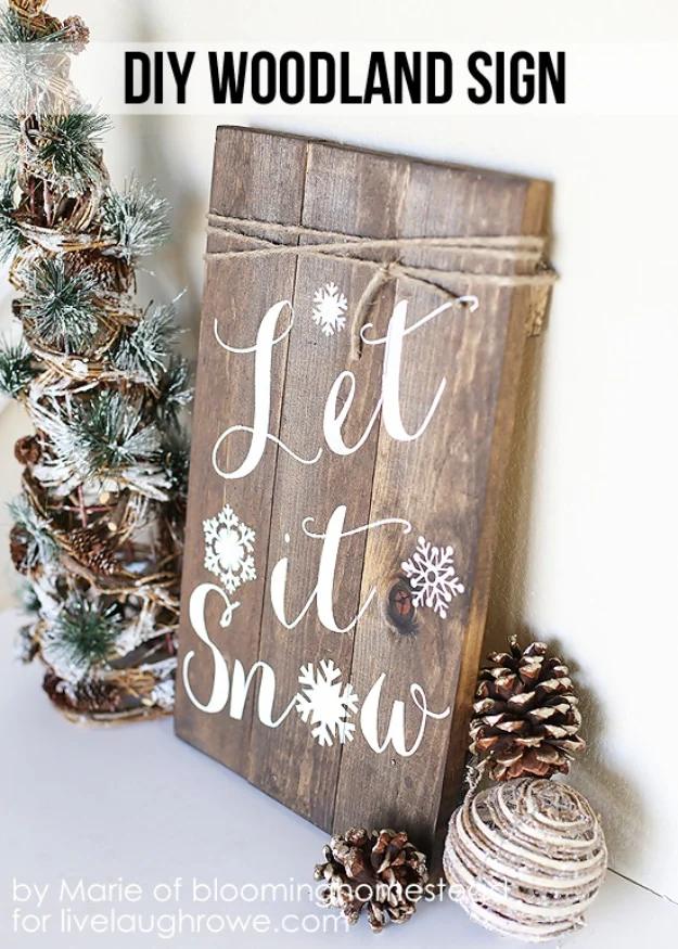DIY Woodland Sign, a cozy winter DIY idea worth making this season and one worth bookmarking from this list