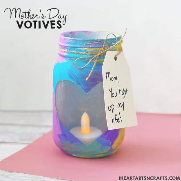 Mother's Day Mason Jar Votives, no special skills needed to pull this together and a thank you gift people actually remember