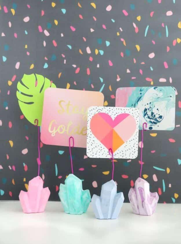 DIY Plaster Gem Photo Holders, a simple way to make something feel more special and an affordable way to try something new