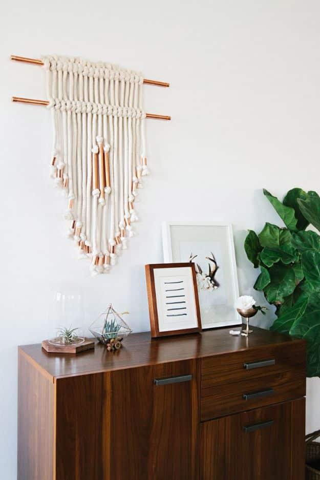 Copper Pipe Wall Hanging DIY, basic enough in supplies to raid the odds and ends bin and a statement worth the extra effort