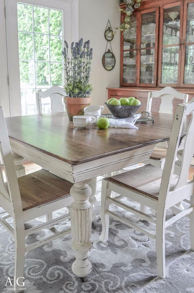 Antique Dining Table Updated With Chalk Paint, a fast weekend build even for a novice and a detail guests always ask about