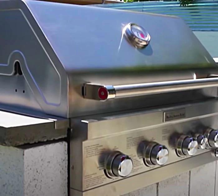 Set A New Gas Grill In A Cinder Block Frame