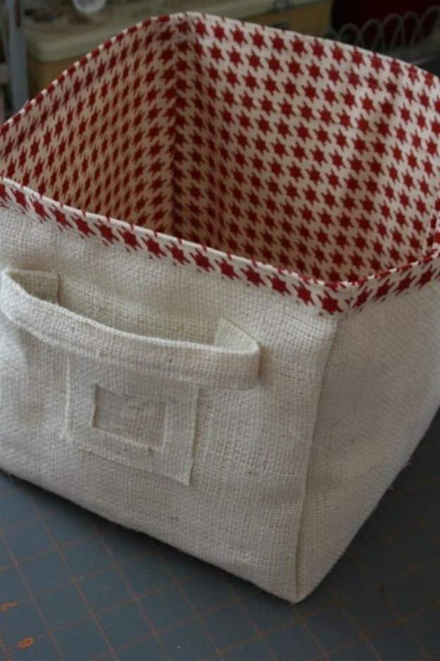 DIY Storage Baskets - Burlap Storage Bin DIY - Cheap and Easy Ideas for Getting Organized - Creative Home Decor on A Budget - Farmhouse, Modern and Rustic Basket Projects