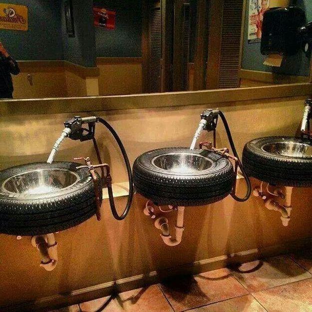 Old Car Parts Repurposed Ideas - Old Tires Upcycled into Sinks - DIY Projects & Crafts by Sueeye #diy