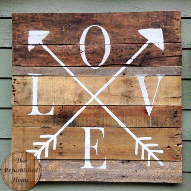 Pallet Wood Love Sign, a farmhouse decor accent, low key enough for a solo evening in and a statement worth the extra effort