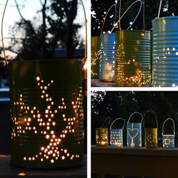 Tin Can Lantern, straightforward enough to knock out in a day and a nice way to make a plain corner feel finished