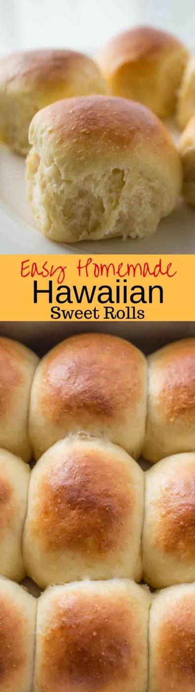 Homemade Hawaiian sweet rolls with shiny egg washed tops baked together in a 13x9 pan and pulled apart