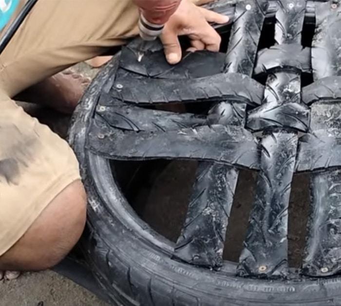 tutorial for making tables and chair out of tires