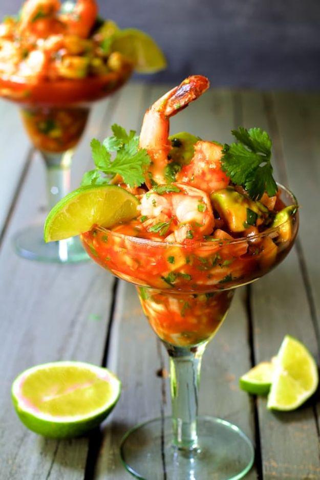Best Mexican Food Recipes - Mexican Shrimp Cocktail - Authentic Mexican Foods and Recipe Ideas for Casseroles, Quesadillas, Tacos, Appetizers, Tamales, Enchiladas, Crockpot, Chicke