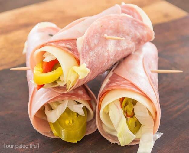 Keto Snacks - Keto Italian Rollups - Keto Snack Recipes and Easy Low Carb Foods for the Ketogenic Diet On the Go #keto #ketodiet #ketorecipes