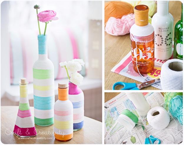 Yarn Wrapped Recycled Bottles, a charming handmade touch for any room and a favorite pick from this roundup