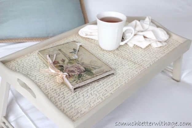 Breakfast in Bed Tray, a pampering gift idea, basic enough in supplies to skip an extra shopping trip