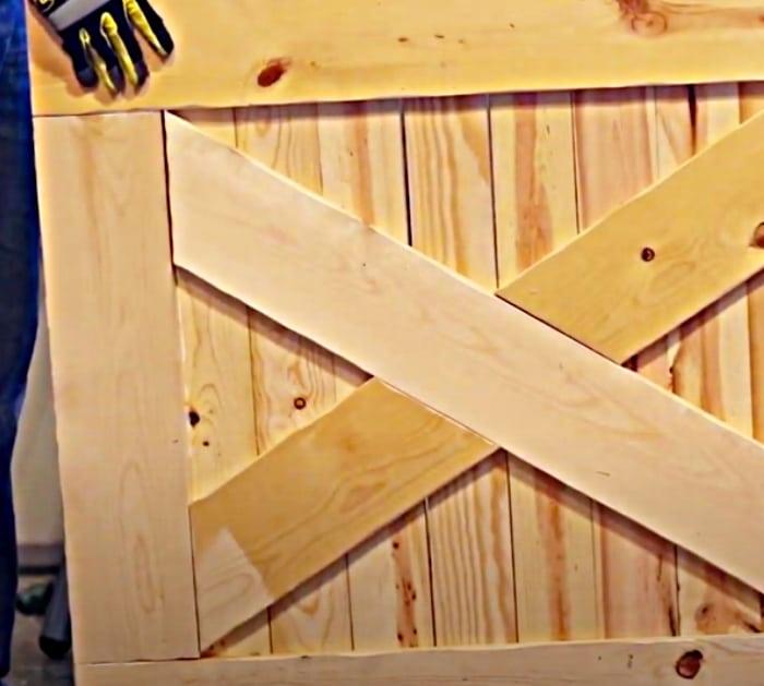 Baby or dog gate made of wood in the farmhouse style