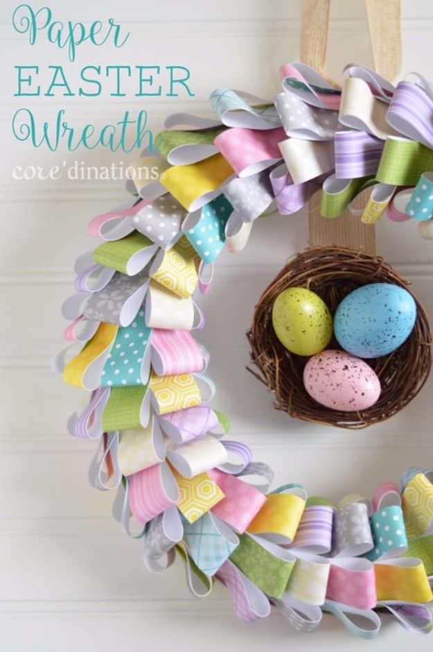 Paper Easter Wreath, an easter decoration idea worth trying this season and a quick idea that comes together fast
