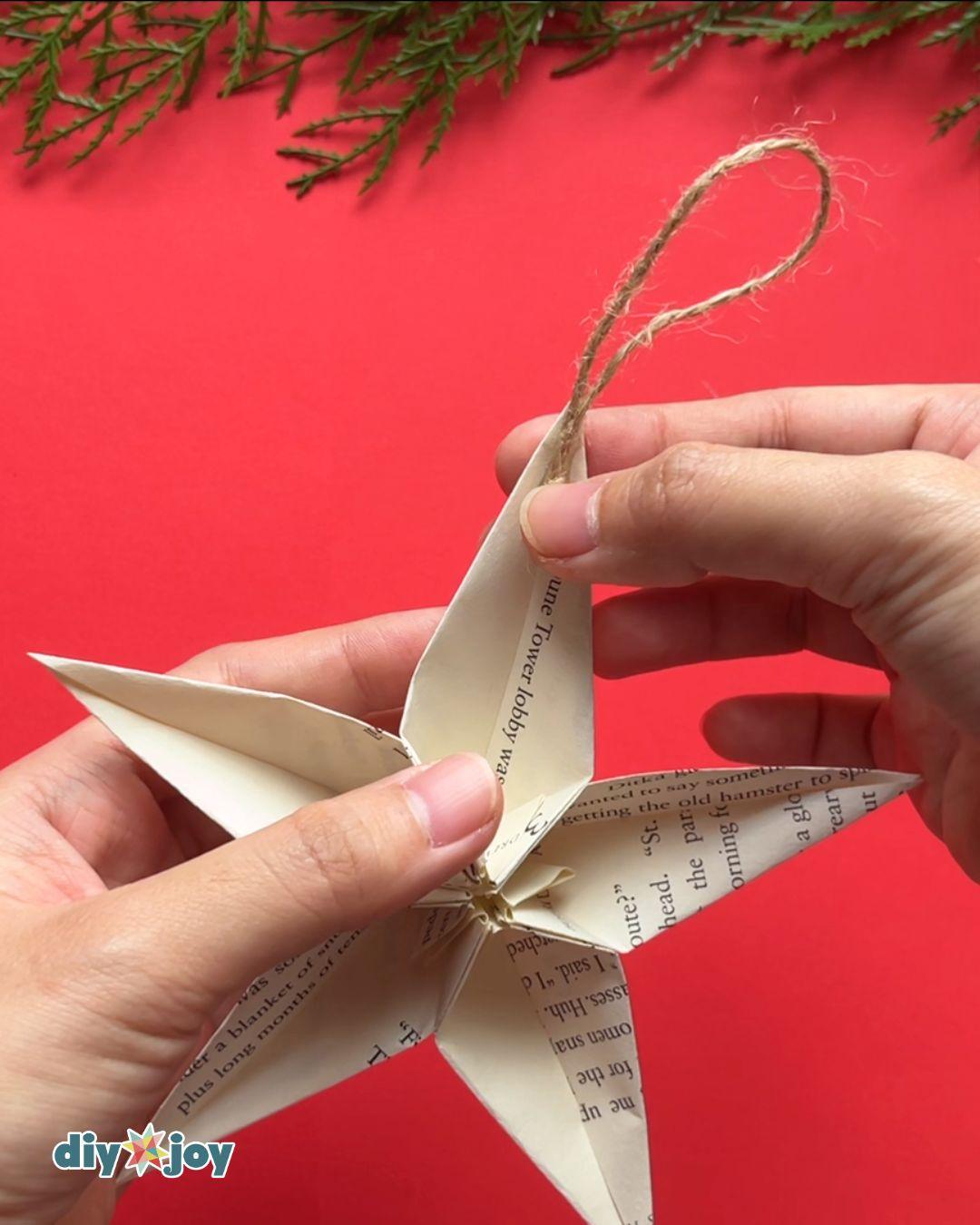Homemade Paper Star Ornament — origami star instruction