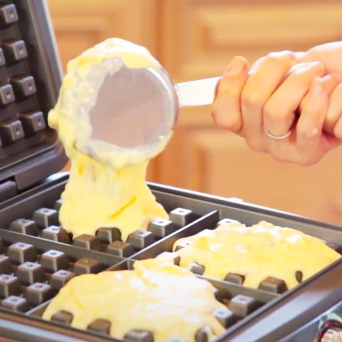 Cheese And Bacon Waffles Recipe - Easy Waffle Recipe - Homemade Waffle Recipe