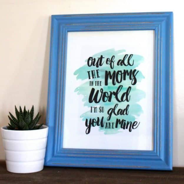 Free Mother's Day Printable, low effort but it never looks that way and a present that costs little but reads as generous
