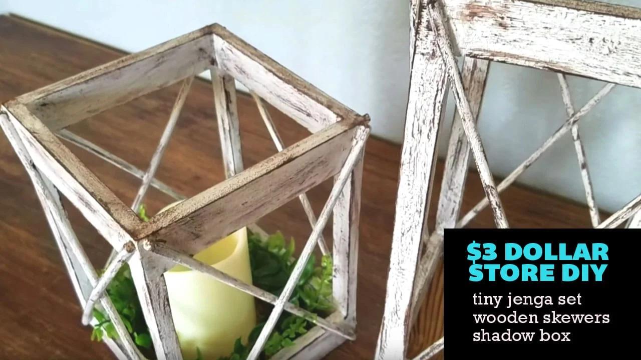 Farmhouse DIY: $3 Dollar Tree Rustic Lantern