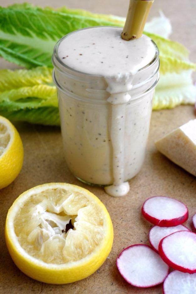 Salad Dressing Recipes - Best Creamy Parmesan Salad Dressing - Healthy, Low Calorie and Easy Recipes for Creamy Homeade Dressings - How To Make Vinaigrette, Mango, Greek, Paleo, Ba