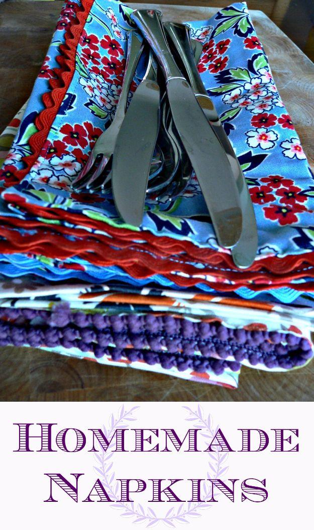 DIY Thanksgiving Napkins, one of the best napkin and placemat ideas on this list and worth bookmarking for your next project