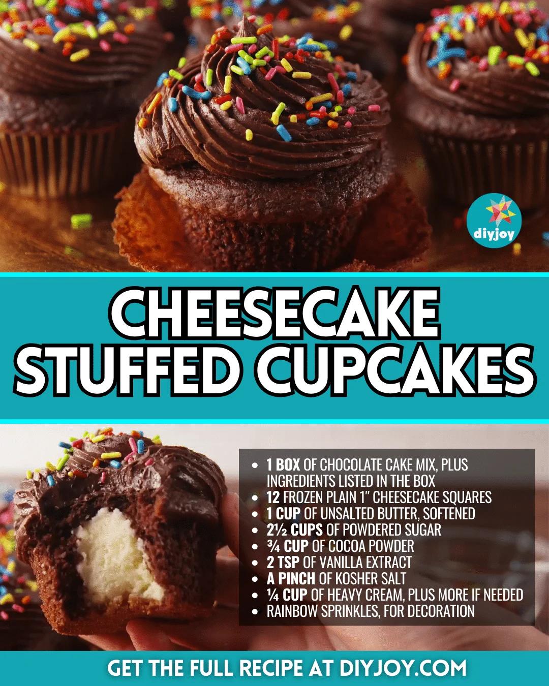 Easy Cheesecake Stuffed Cupcakes Recipe