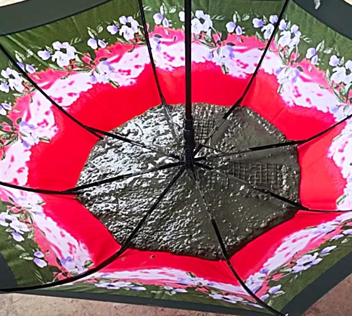 Pour Cement Into An Umbrella To Make A Fountain