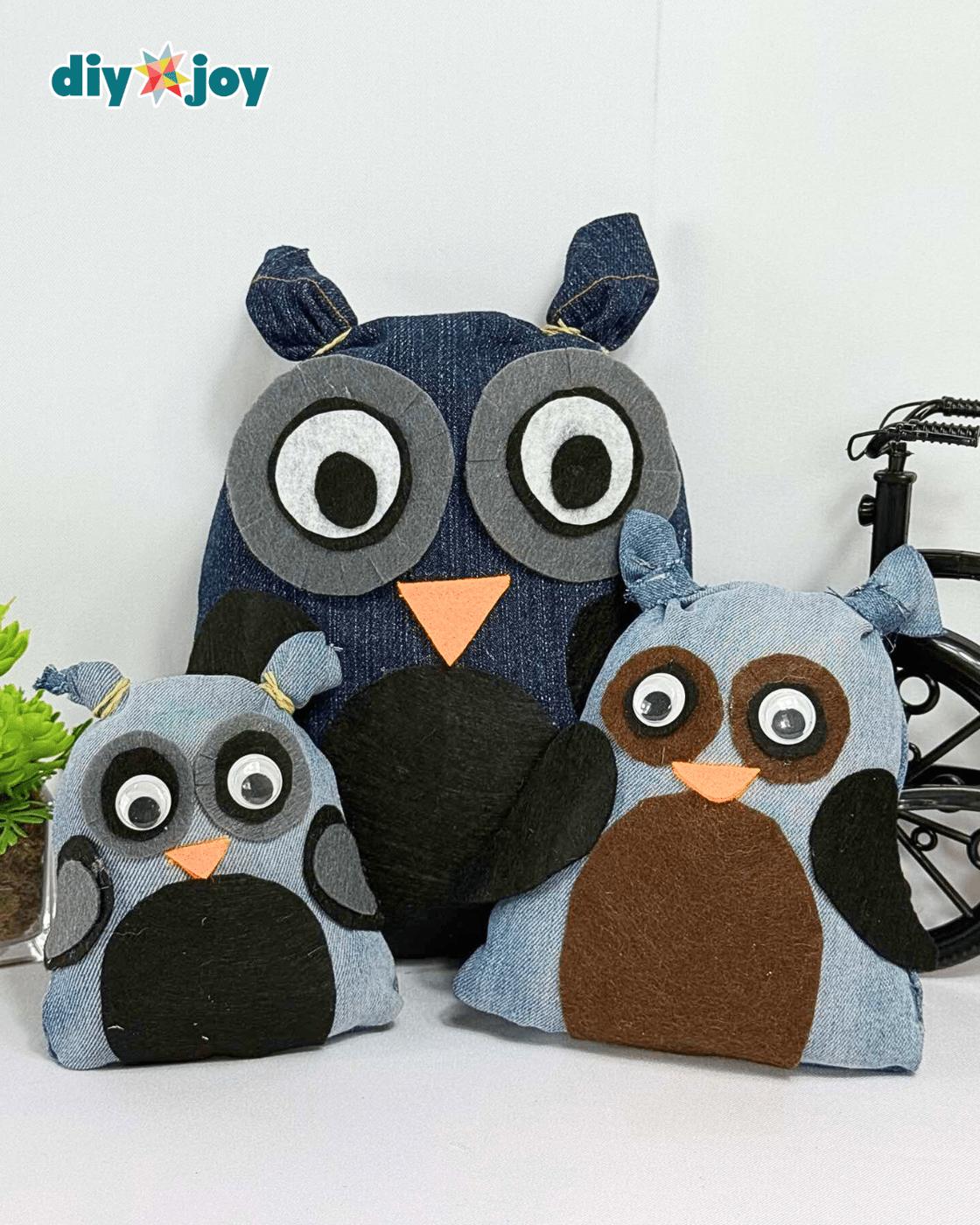 No Sew Denim Owl — simple denim owl to make on your free time