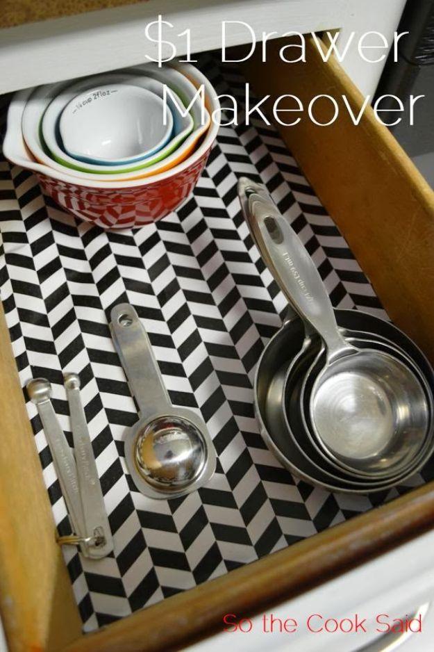 $1 Kitchen Drawer Makeover, a creative storage idea on a tight budget and a low cost way to organize a busy household