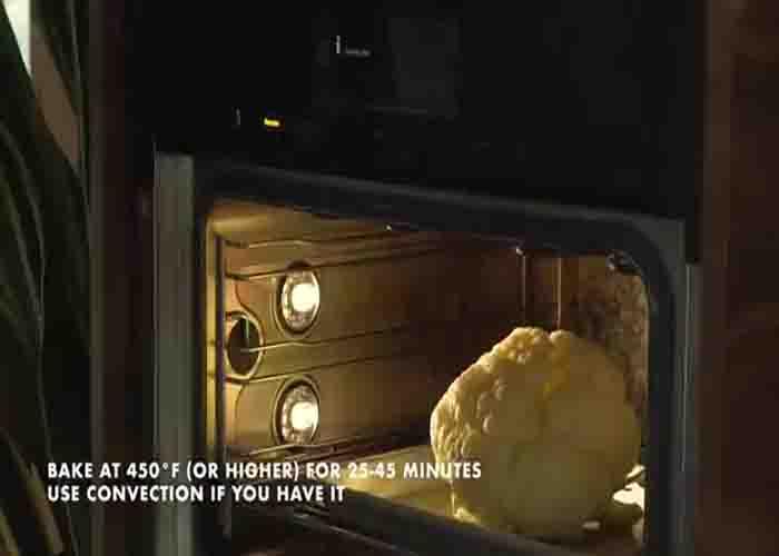 Roasting the whole head of cauliflower