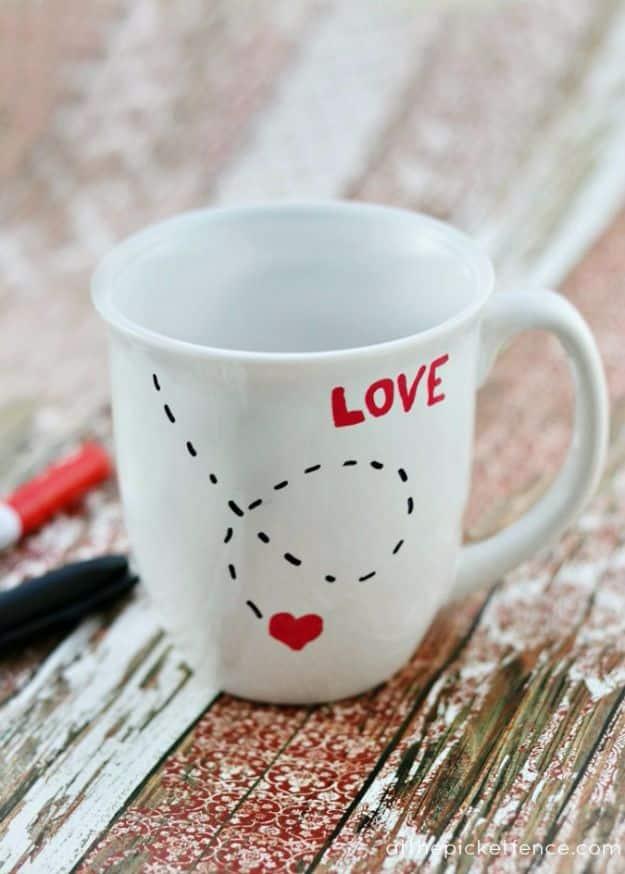 DIY Love Mug, budget friendly using stuff already sitting in a bin and a project worth saving for a free weekend