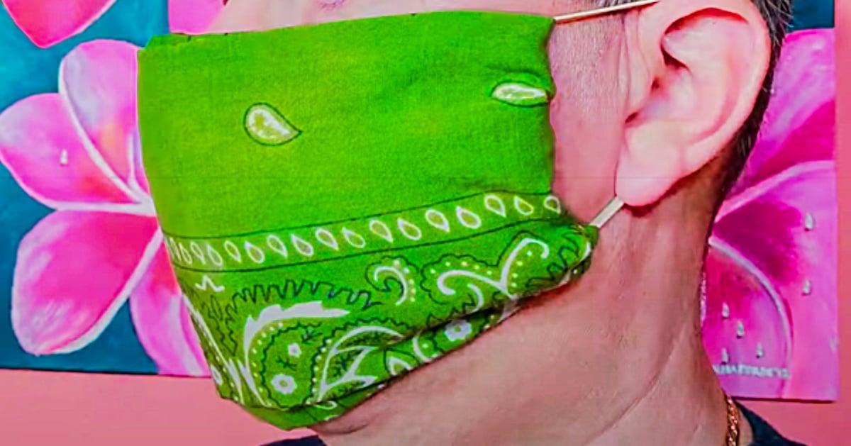 No-Sew Bandana Face Mask With A Coffee Filter Barrier
