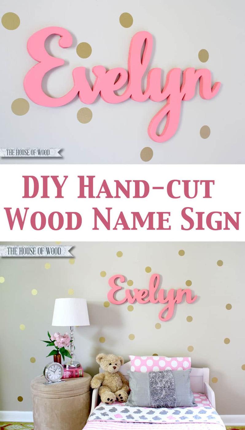 Custom Wood Name Sign, simple enough for a first attempt at the idea and style that outlasts the trend it started with