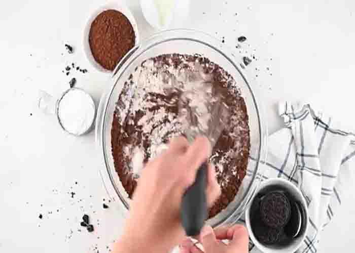 Making the extreme Oreo cake batter