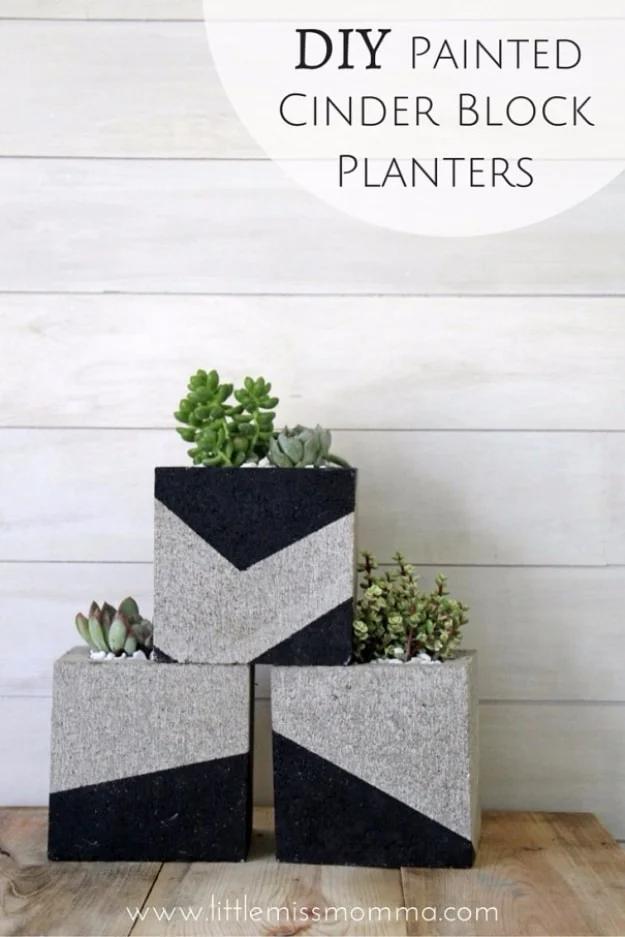 DIY Painted Cinder Block Planters, forgiving of small mistakes along the way and a keepsake worth handing down for years